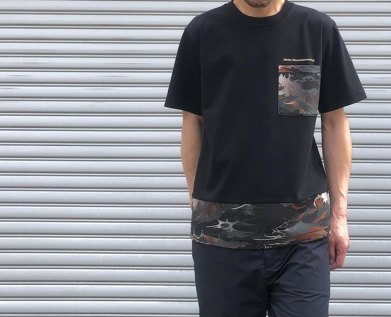 -〔MEN'S〕-　　 WHITE MOUNTAINEERING ホワイトマウンテニアリング 　WAVE CAMOUFLAGE PATTERN CONTRASTED T-SHIRT