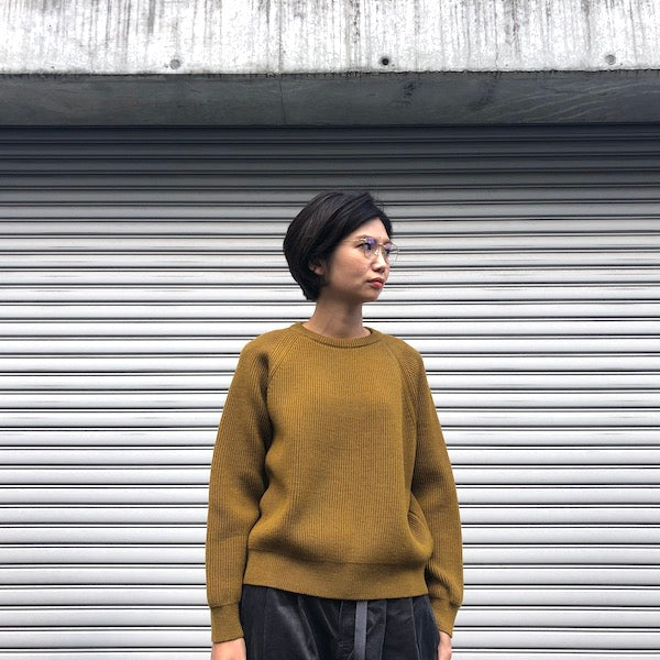 EVCON WOOL LOW GAUGE CREW NECK KNIT ブラック WOOL LOW GAUGE CREW